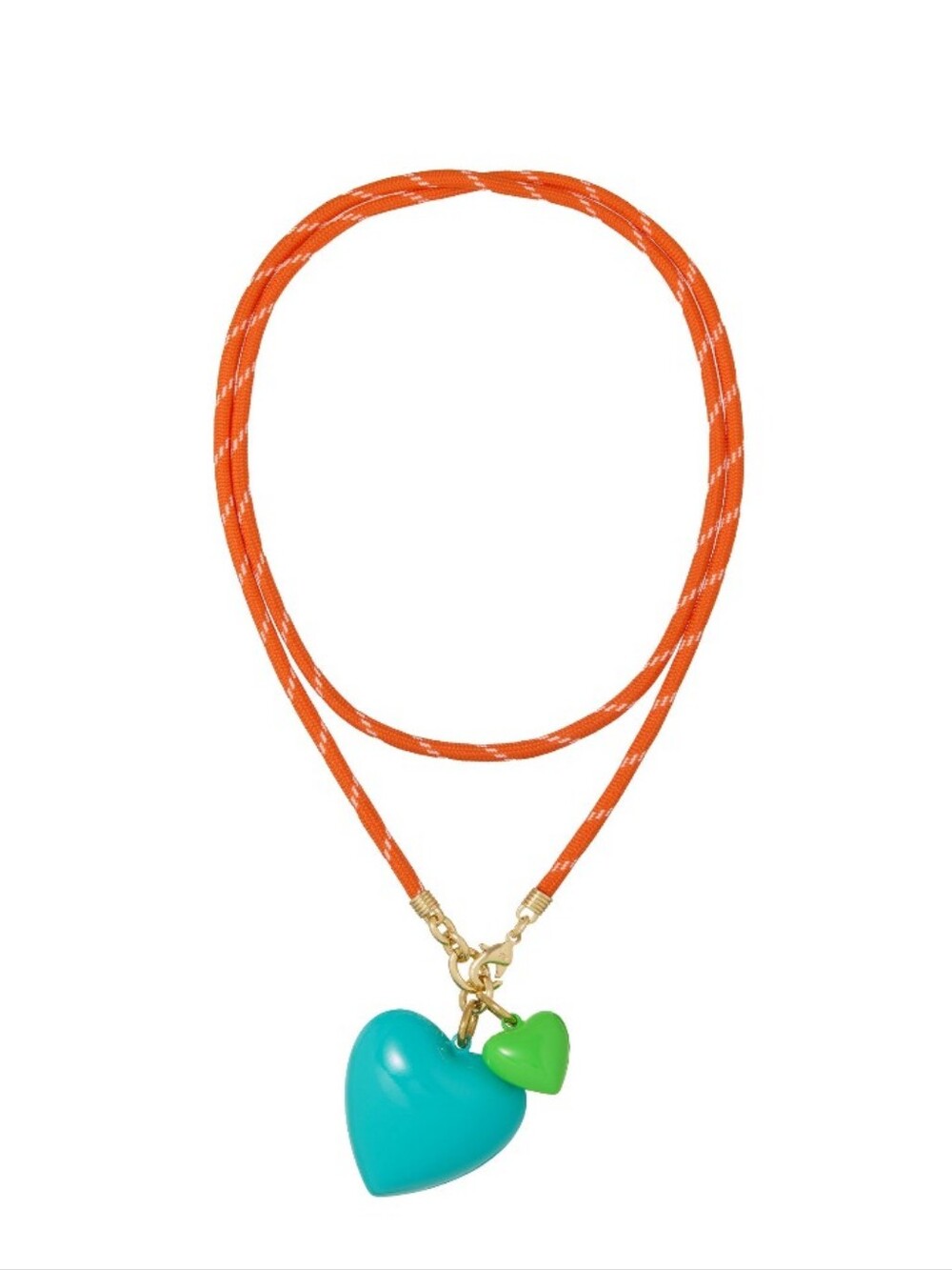 Roxanne Assoulin The Happy Cord Long Big Double Heart Necklace